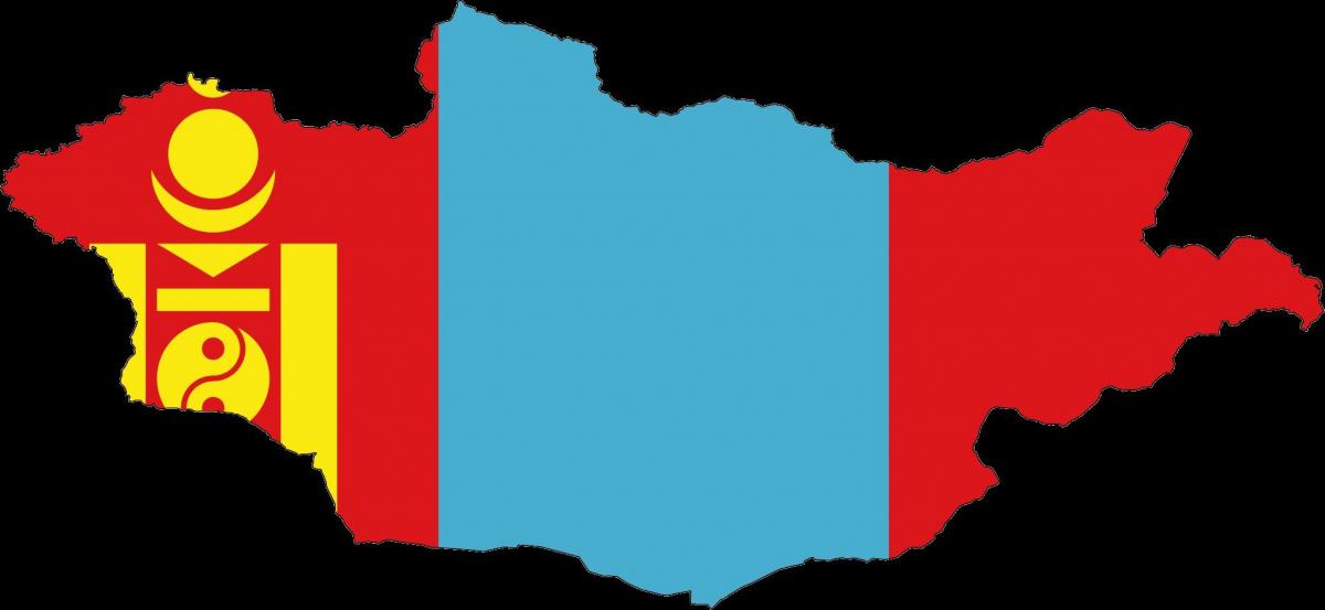 Karte von Mongolei fahne