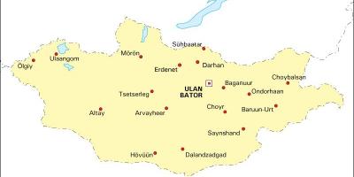 Mongolei Karte mit Städten