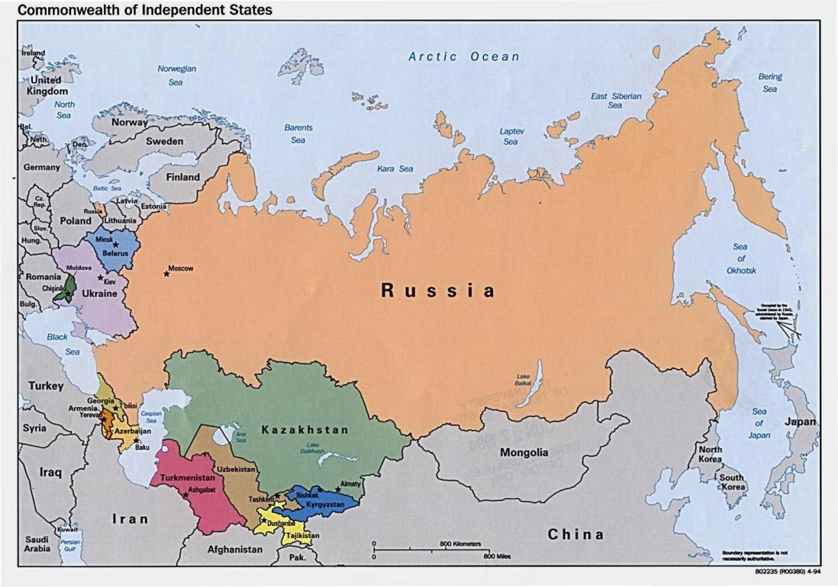 Karte von Russland-Mongolei