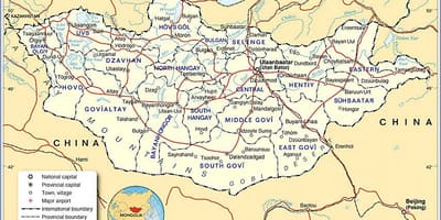 Mongolei tourist map