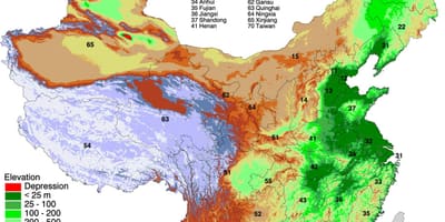 Karte von der Mongolei Höhe