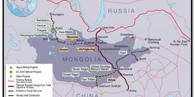 Mongolische Eisenbahn-Karte